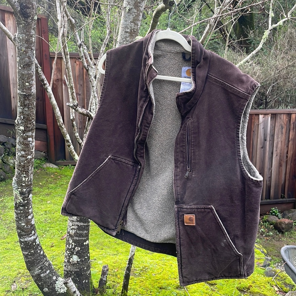 Broken in fleece lined Carhartt vest